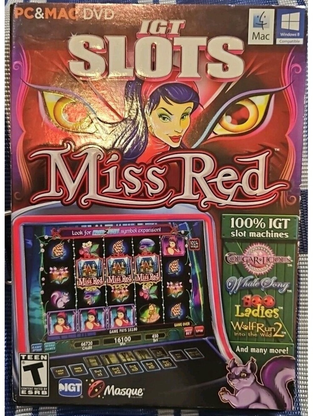 IGT Slots Miss Red (PC & Mac, DVD-ROM, 2013, NEW SEALED)